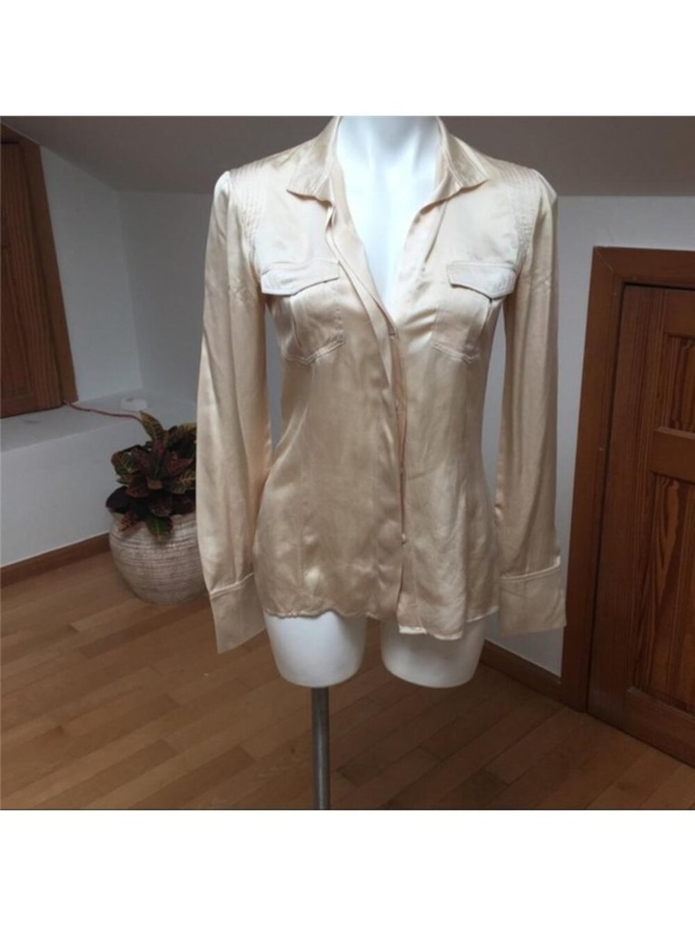 Women's silk Cream Blouse